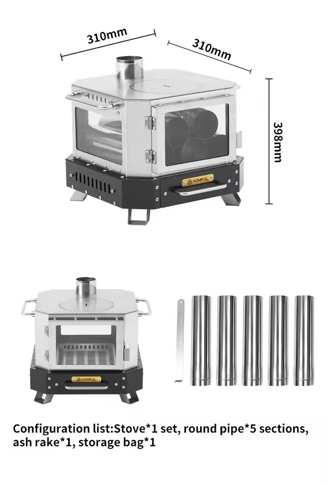 Home Cooking Cookbook - Estufa de Leña Portátil HOMFUL, Equipo
