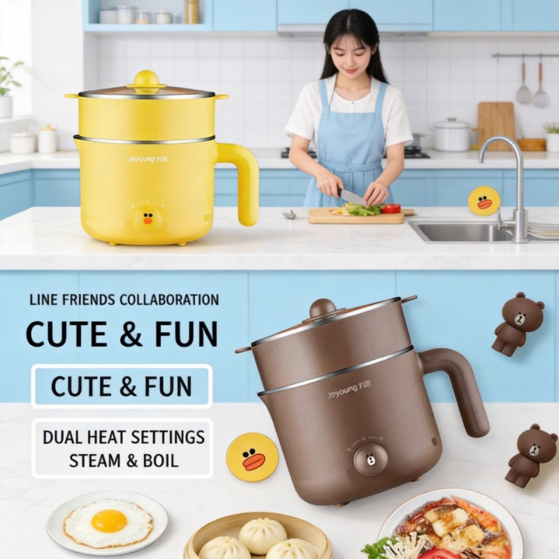 Home Cooking Electric - Olla Eléctrica Multifuncional Pequeña de 220V,