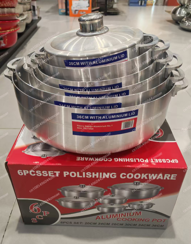 Home Cooking Cookbook - Juego de 6 ollas de aluminio