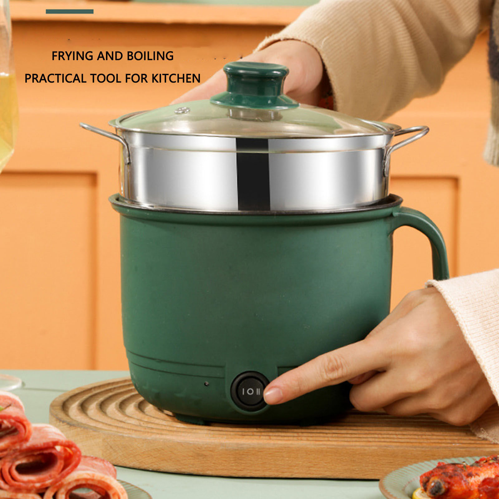 Home Cooking Electric - Olla Eléctrica de 1.5L y 600W,