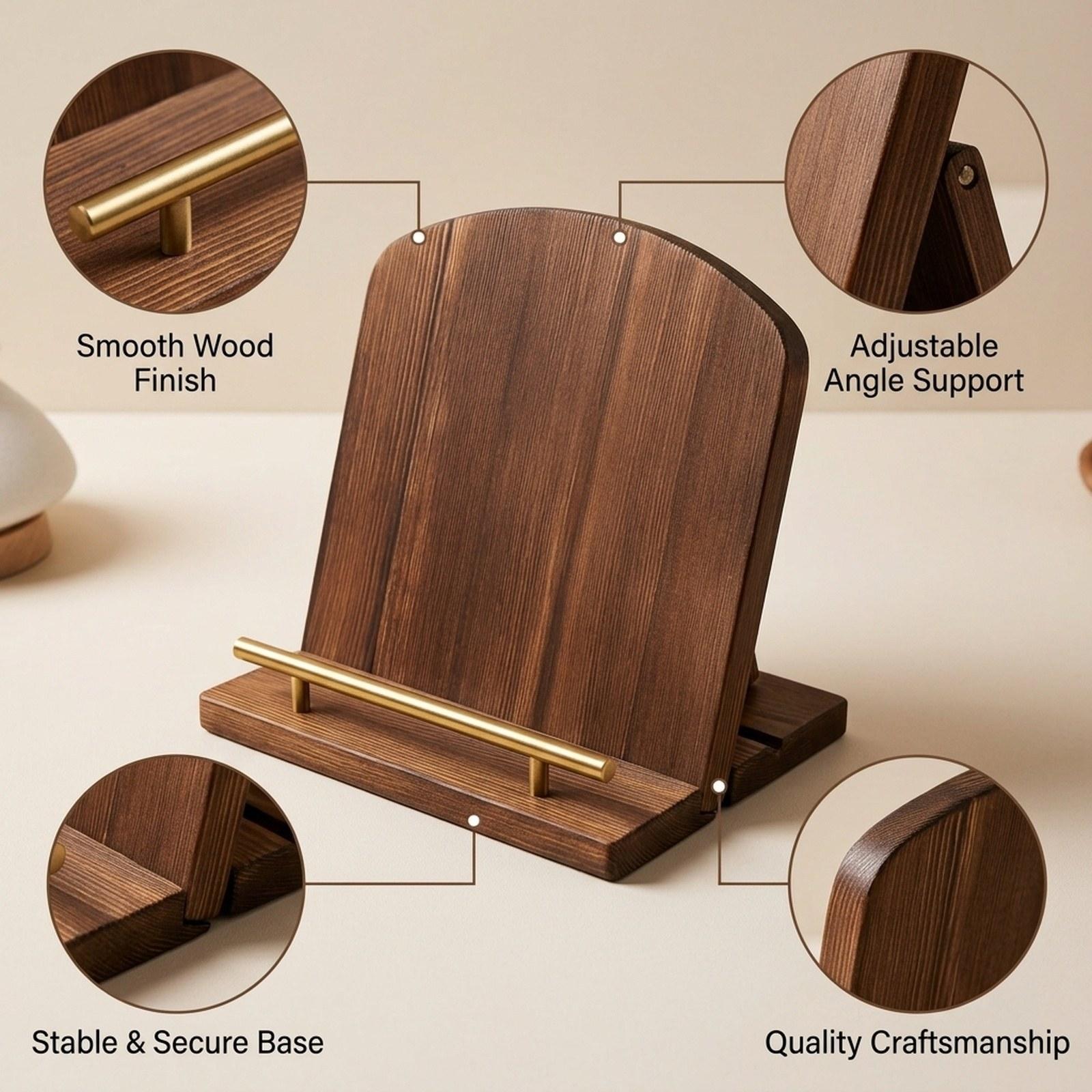 Soporte de Madera para Libros  - Home Cooking Recipe reseña y precio
